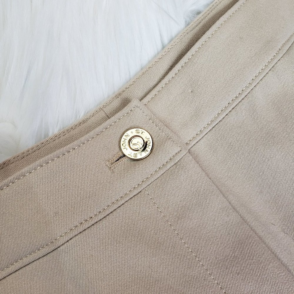 St John Stretch Capri Pants Stone Khaki View 3